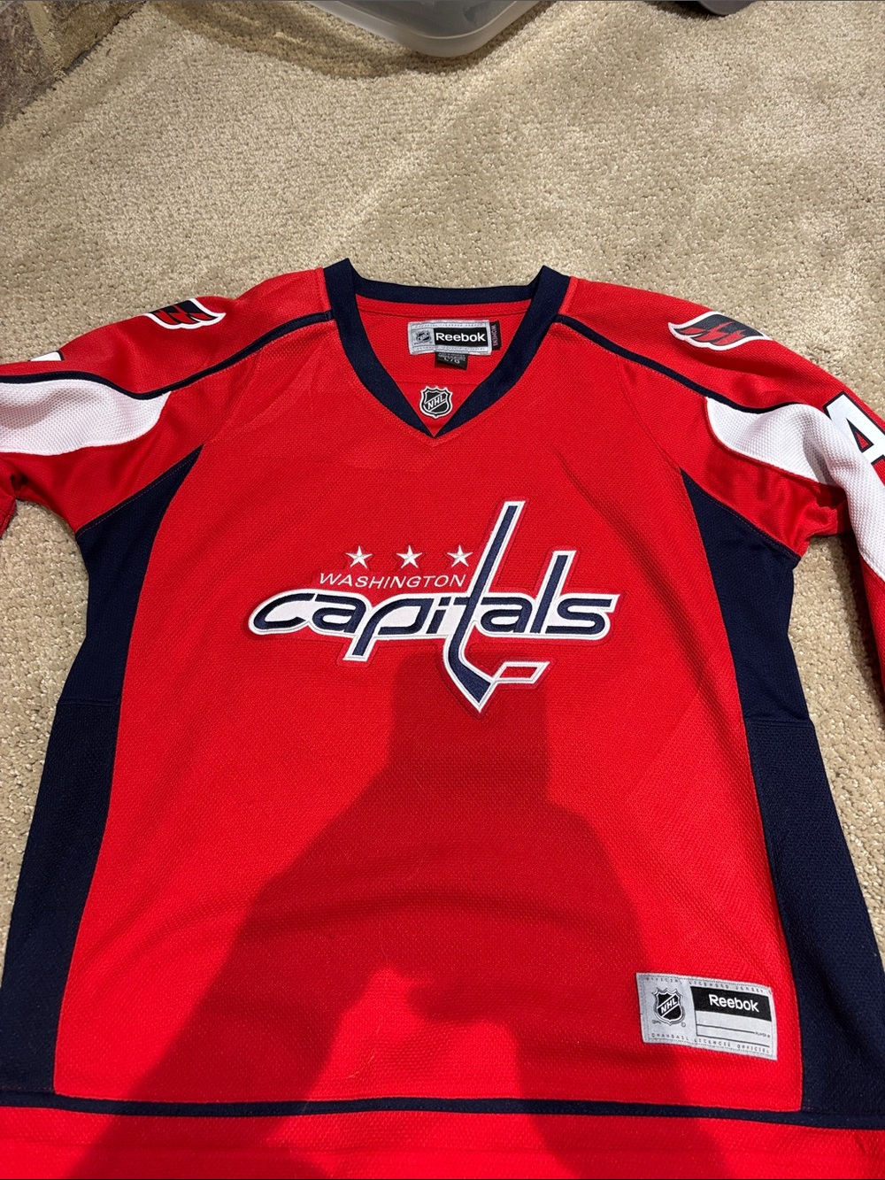 Reebok Red Washington Capitals NHL Jersey with Navy & White Accents
